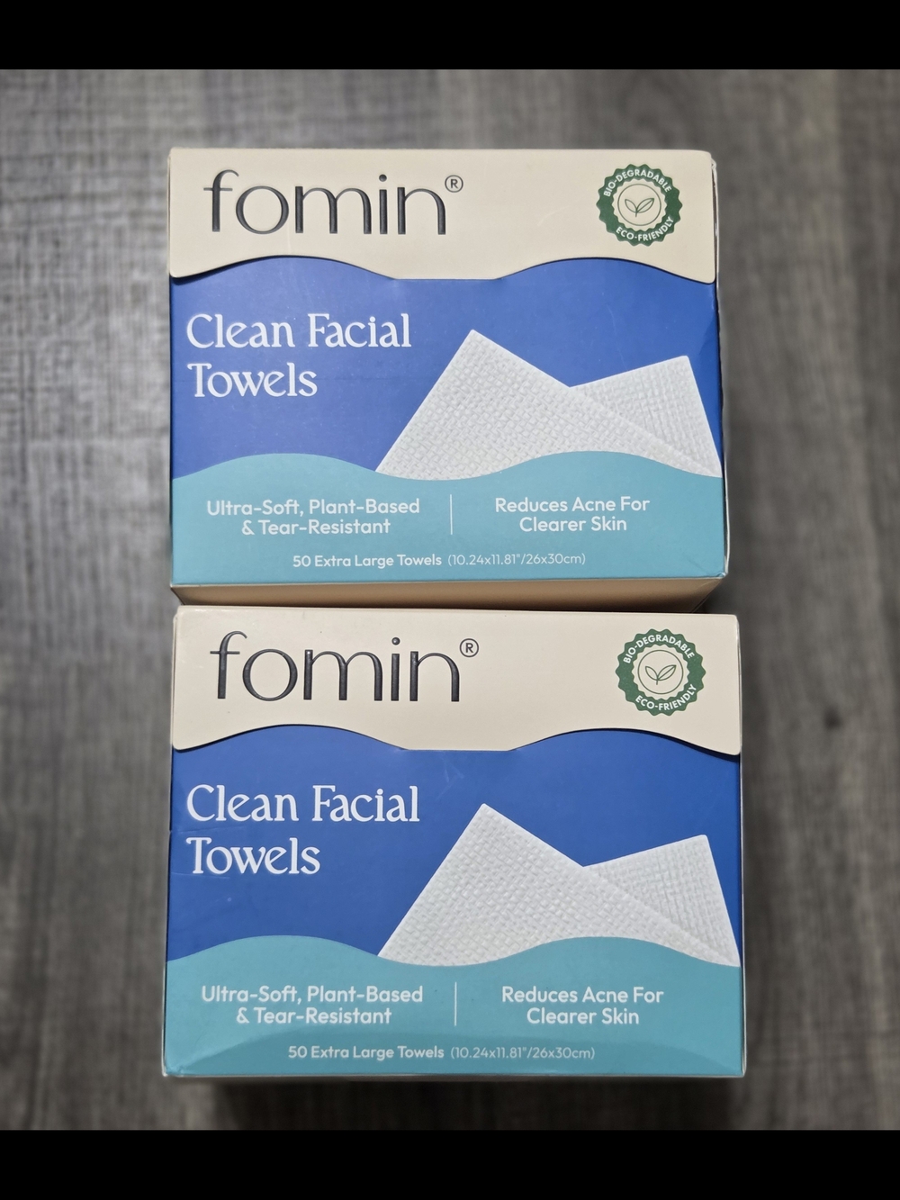 White Clean Facial Towels - Gentle Plant-Based Face Cleansing
